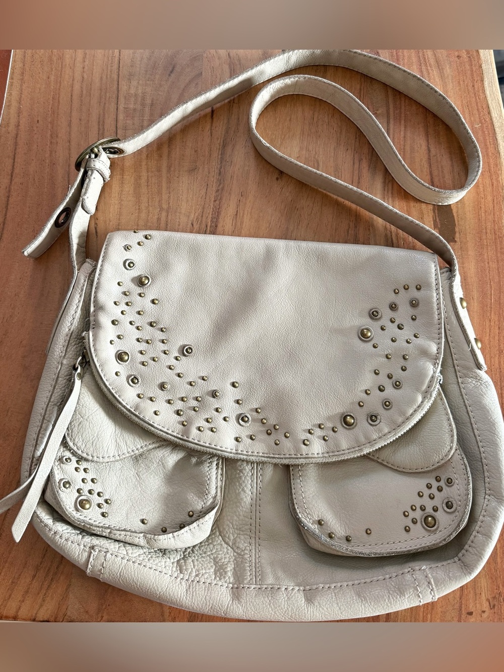 Lucky Brand Studded Leather Crossbody Bag